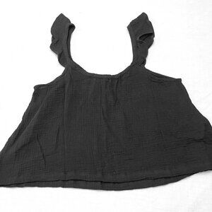 Marine Layer Women's Black Jude‎ Flutter Sleeve Tank Size XL NWT